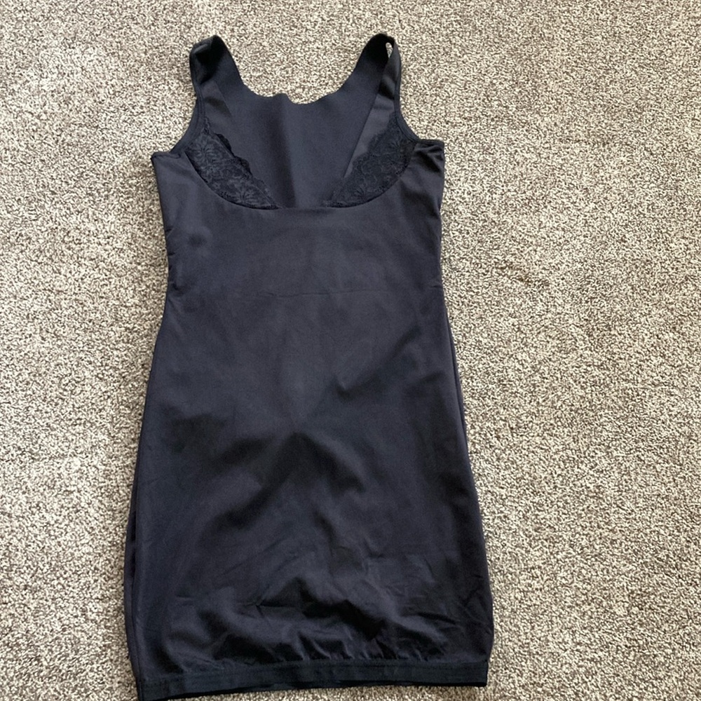 Maidenform Shape Wear Flexees Firm Control WYOB L Full Slip Black Bodysuit 1269